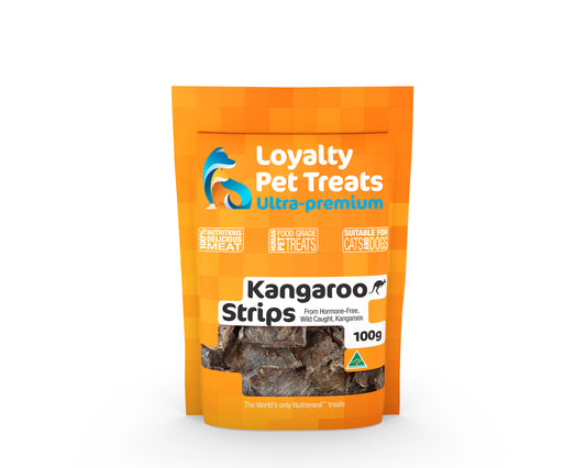 Loyalty Pet Treats Kangaroo Strips 6x100g