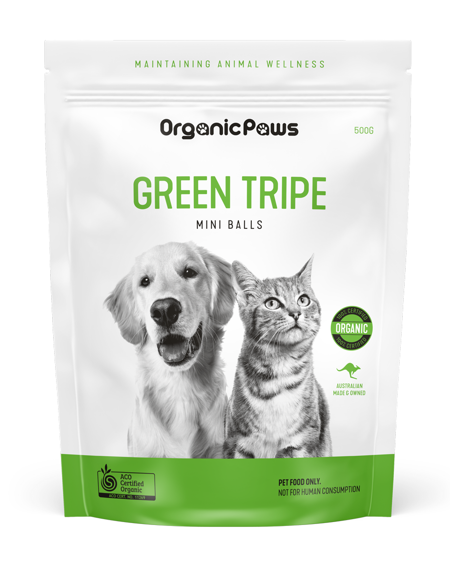 OrganicPaws Green Tripe Chunks Dog/Cat Food SU=1x500g