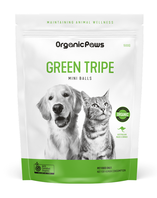 OrganicPaws Green Tripe Chunks Dog/Cat Food SU=1x500g