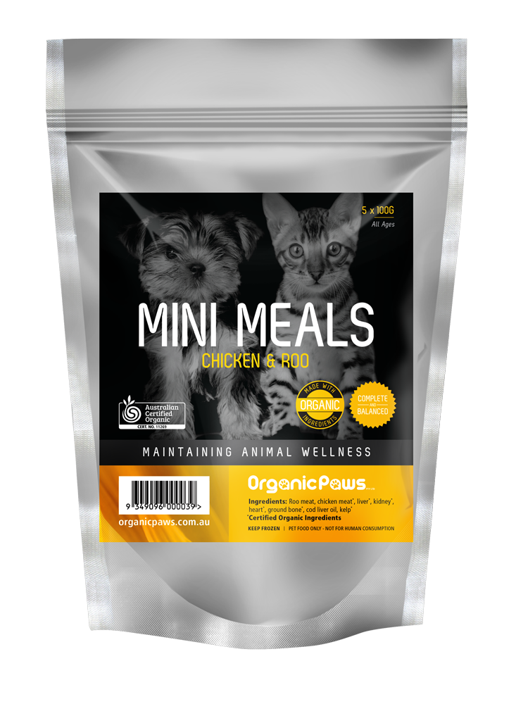 OrganicPaws Mini Meals-Chicken and Roo  Dog/Cat Food SU=1x500g