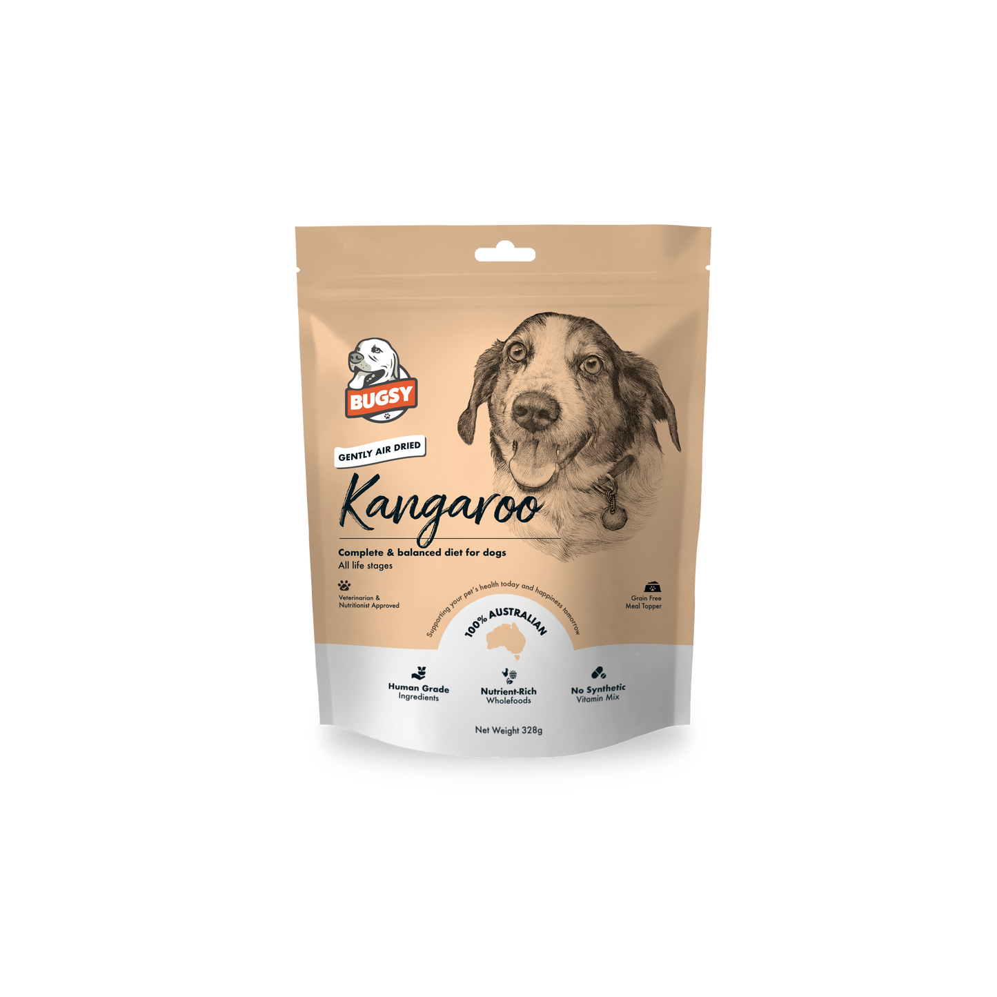 Bugsy Kangaroo Dog Food SU=6x328g