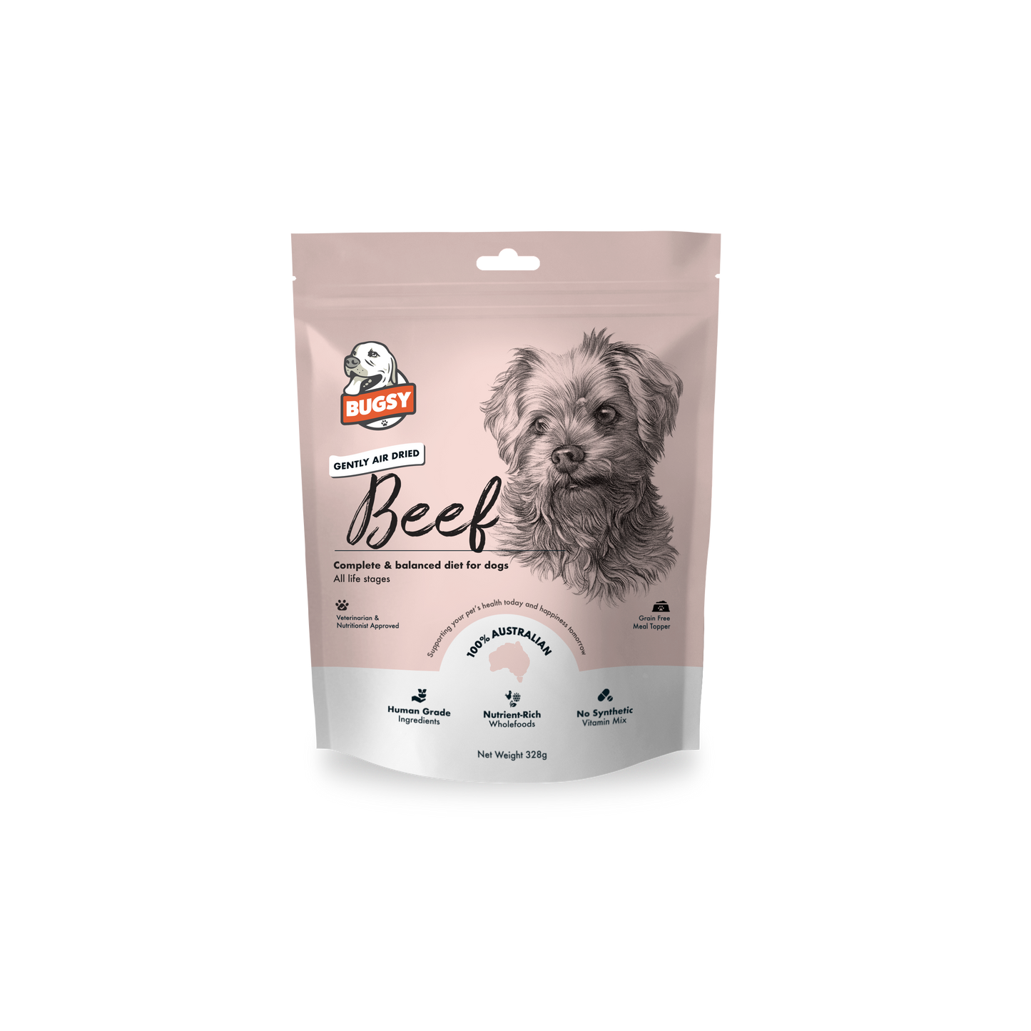 Bugsy Beef Dog Food SU=6x328g