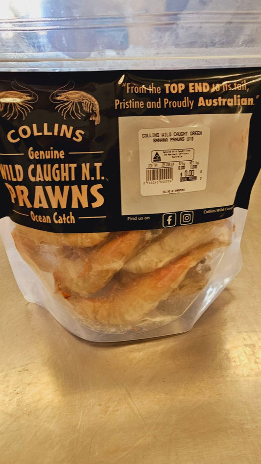 Collins Wild Sea Caught Banana Prawns U10-SU=1x1kg