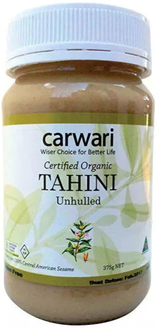 Carwari Organic Unhulled Tahini Case=6x375g