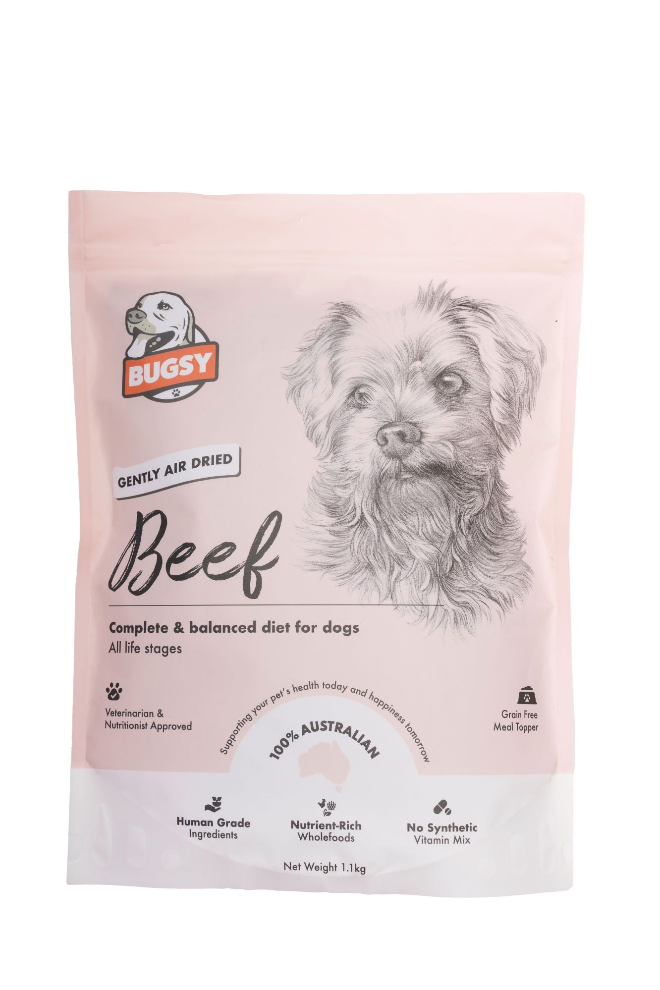 Bugsy's Dog Food Beef Case=4x1.1kg